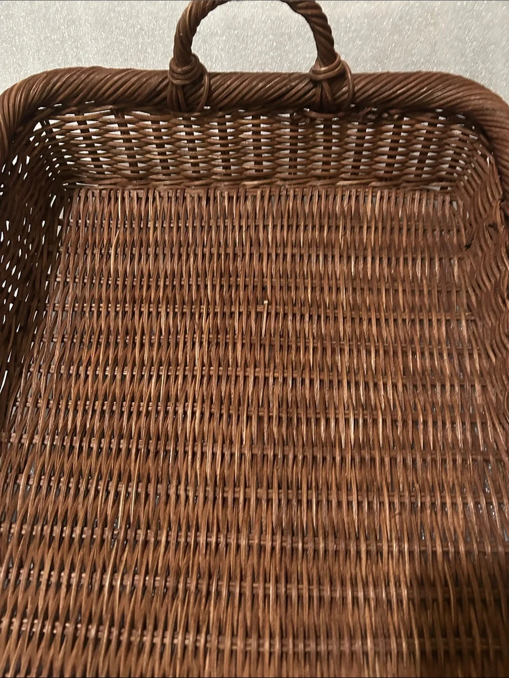 Studio McGee RARE Woven Vintage French Tray Wicker Rattan Rectangular